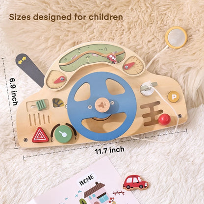 Luna Car Shaped Steering Wheel Sensory Busy Board