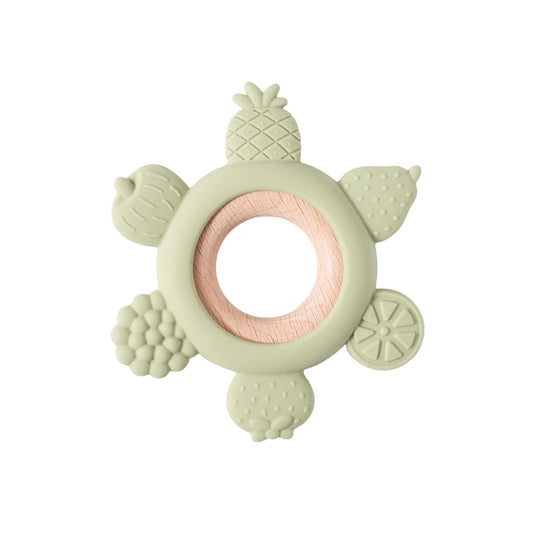 Luna Silicone and Wood Fruit Teether