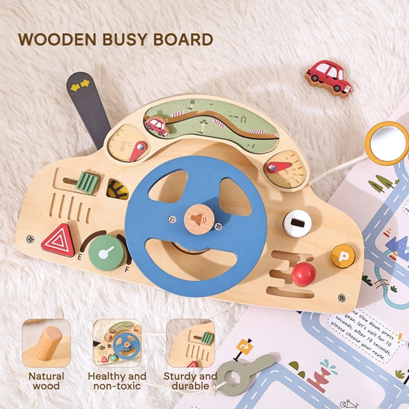 Luna Car Shaped Steering Wheel Sensory Busy Board