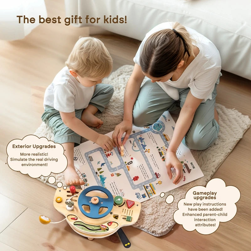 Luna Car Shaped Steering Wheel Sensory Busy Board