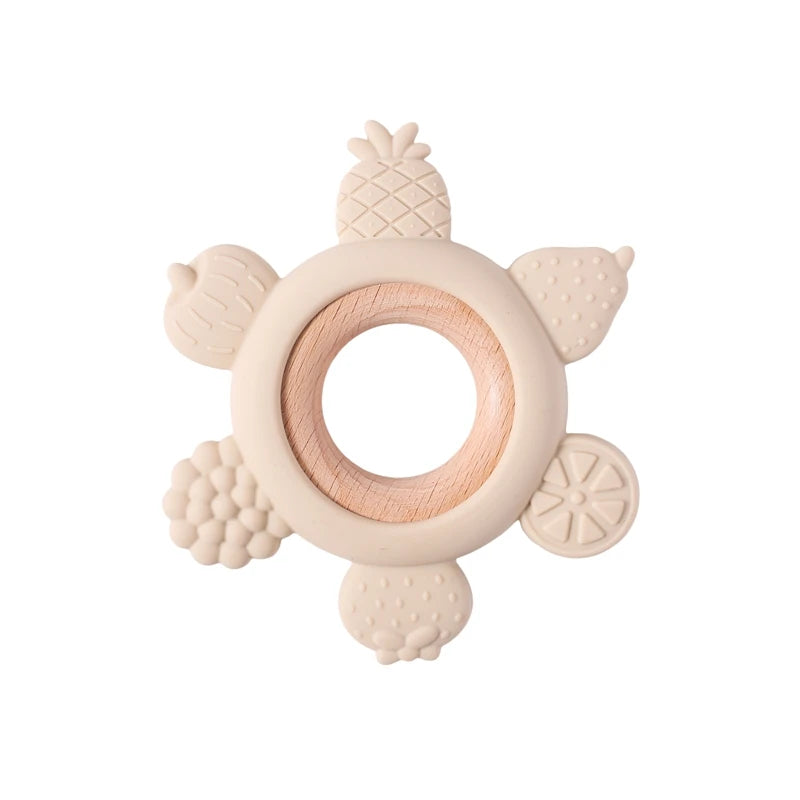 Luna Silicone and Wood Fruit Teether