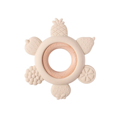 Luna Silicone and Wood Fruit Teether