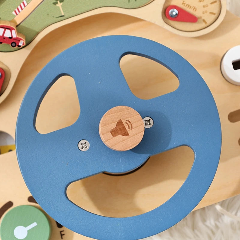 Luna Car Shaped Steering Wheel Sensory Busy Board