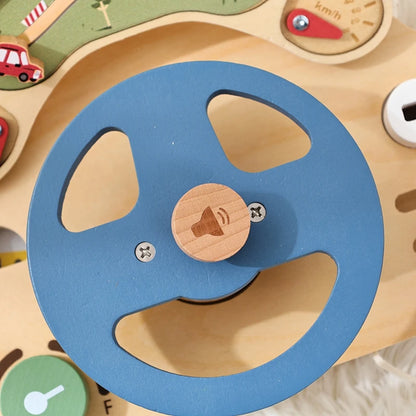 Luna Car Shaped Steering Wheel Sensory Busy Board