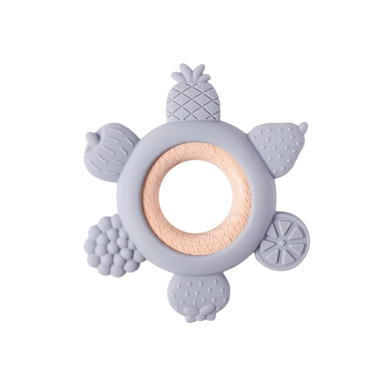 Luna Silicone and Wood Fruit Teether