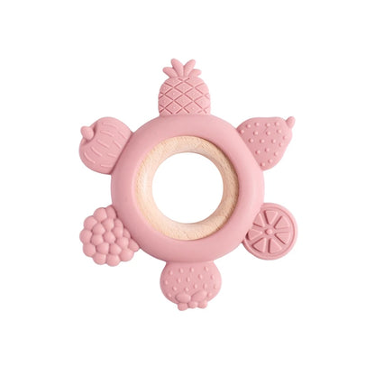 Luna Silicone and Wood Fruit Teether