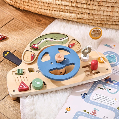 Luna Car Shaped Steering Wheel Sensory Busy Board