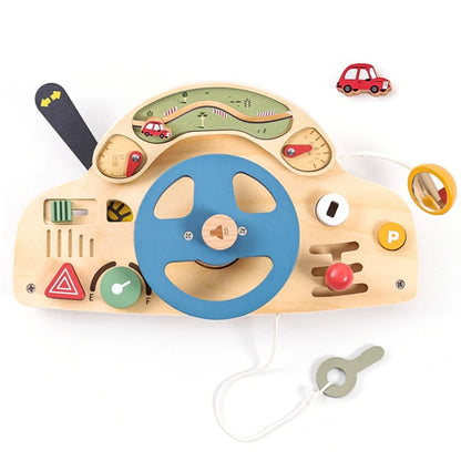 Luna Car Shaped Steering Wheel Sensory Busy Board